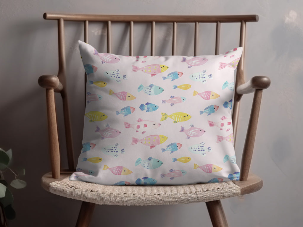 Colorful Fish Printed Cushions  Pillow Decor for Kids Room