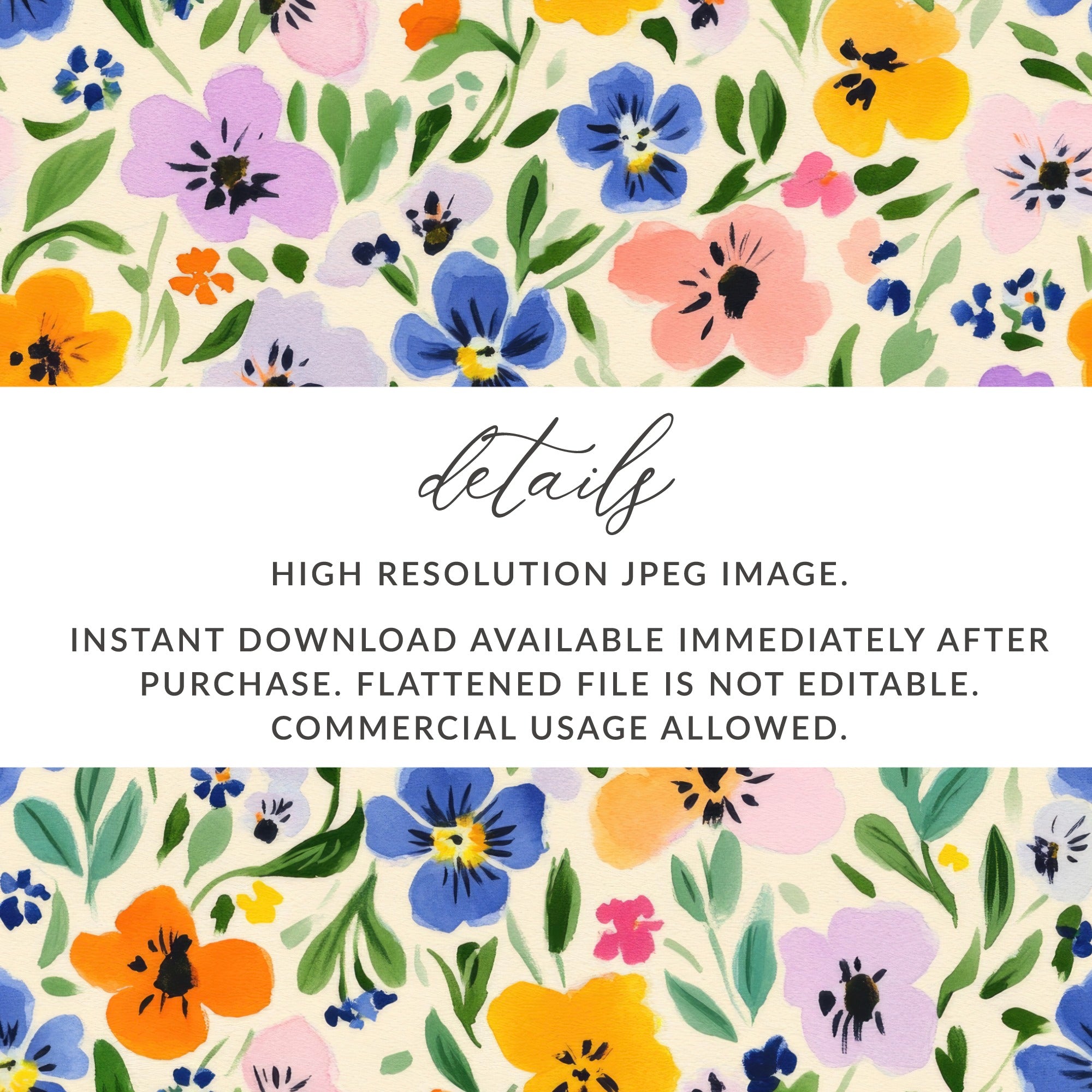 Colorful Floral High Resolution JPEG Instant Download