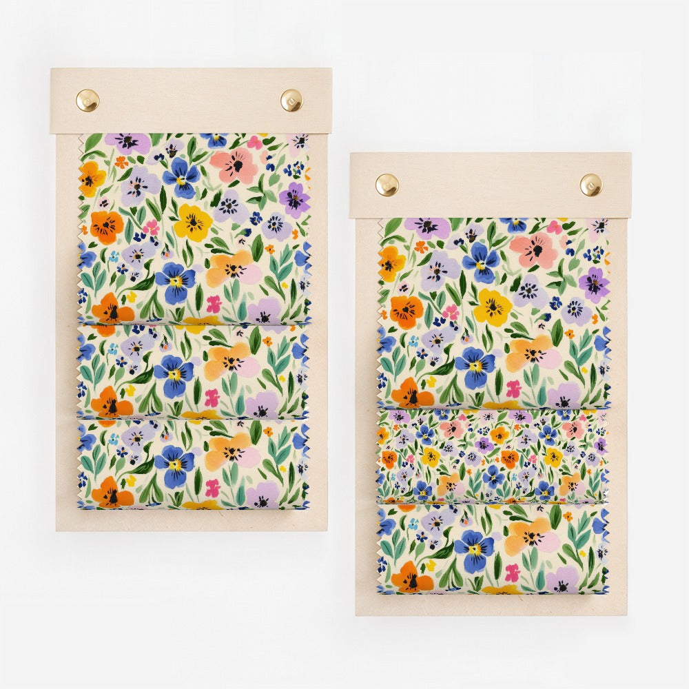 Colorful Floral Pattern Swatch Card Collection Display