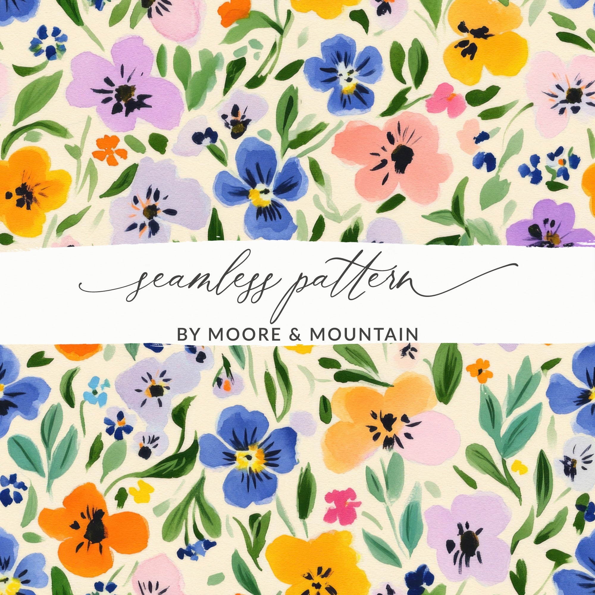 Colorful Floral Seamless Pattern by Moore & Mountain