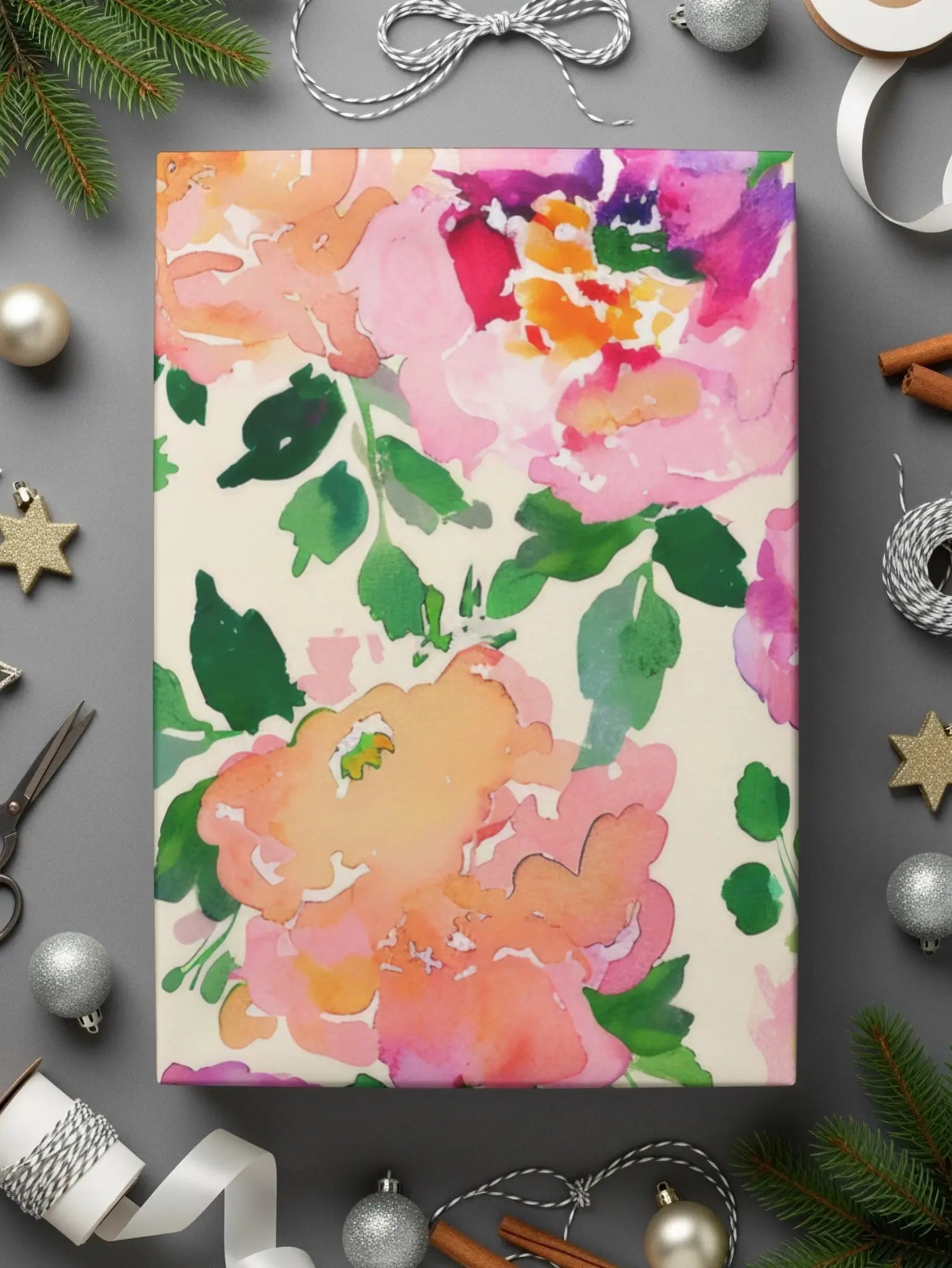 Watercolor Floral Digital Paper, Peony Flower Seamless Pattern, Pink Purple Flowers, JPEG Files for Fabric, Crafts, Digital Paper Pack - Moore and Mountain