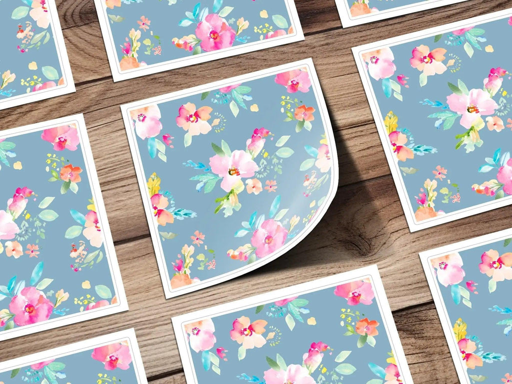 Watercolor Floral Digital Paper, Seamless Flower Pattern, Commercial Use, Print on Demand Allowed, Fabric Design, Scrapbooking, Background - Moore and Mountain