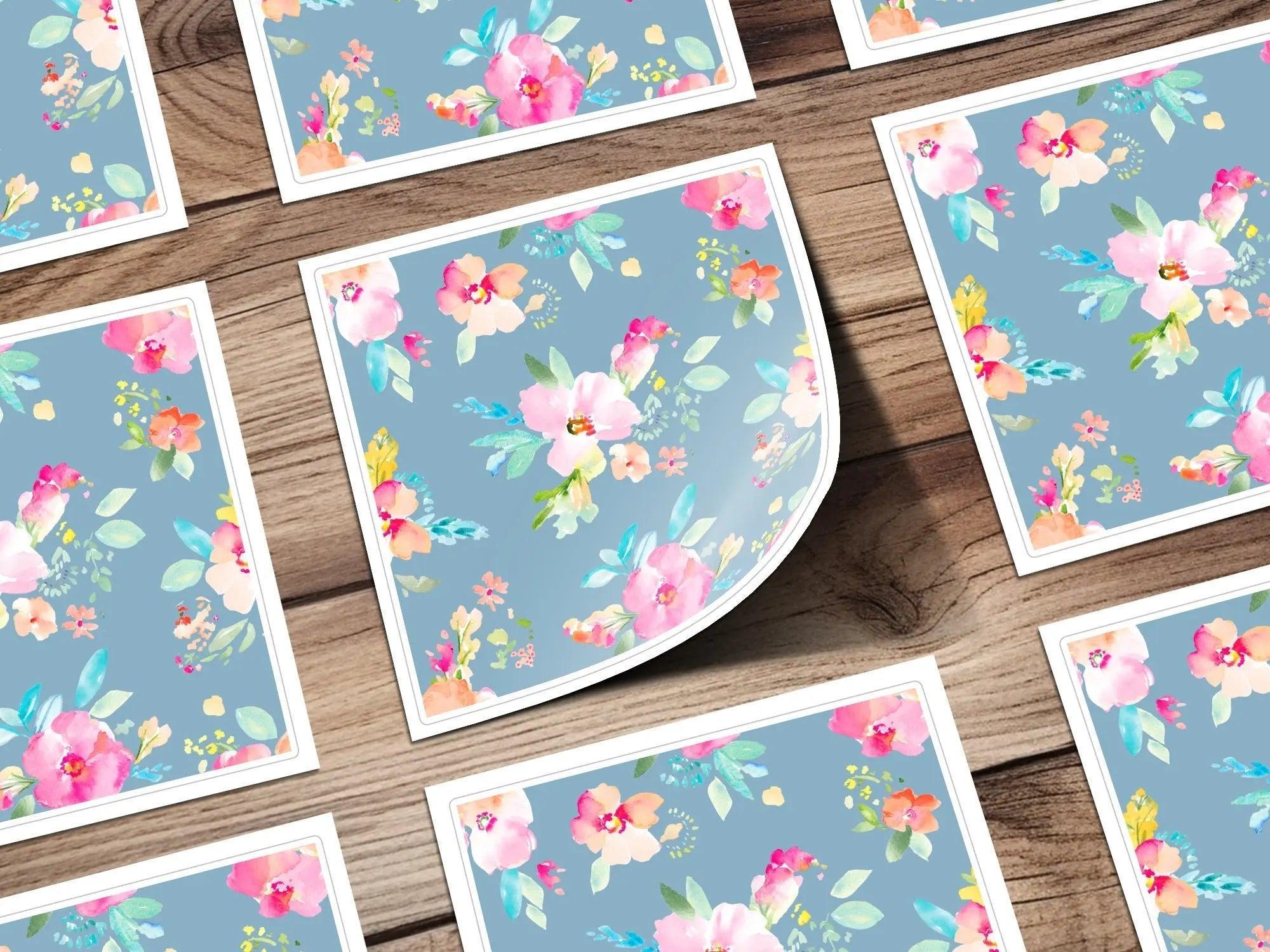 Watercolor Floral Digital Paper, Seamless Flower Pattern, Commercial Use, Print on Demand Allowed, Fabric Design, Scrapbooking, Background - Moore and Mountain