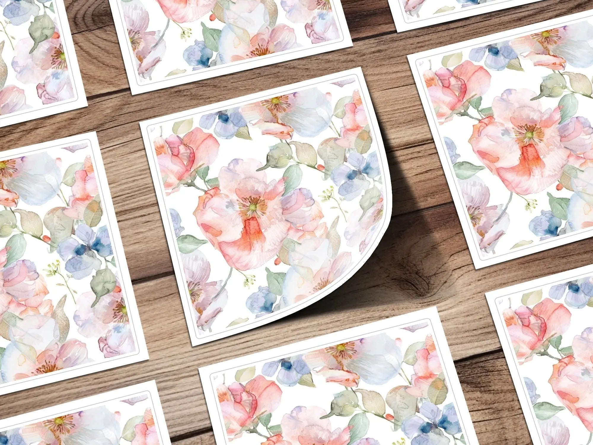 Watercolor Floral Digital Paper, Seamless Flower Pattern, Pastel Blooms, Scrapbook Paper, Digital Download, Commercial Use, Watercolor Art - Moore and Mountain