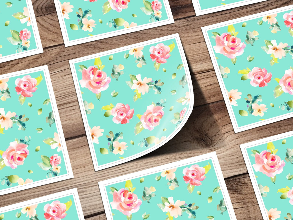 Watercolor Floral Digital Paper, Seamless Pattern, Flower Background, Printable Paper, Commercial Use, Digital Download - Moore and Mountain