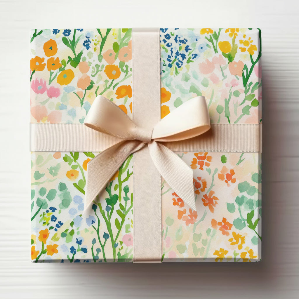 Floral Pastel Gift Box with Bow Top View Gift Product