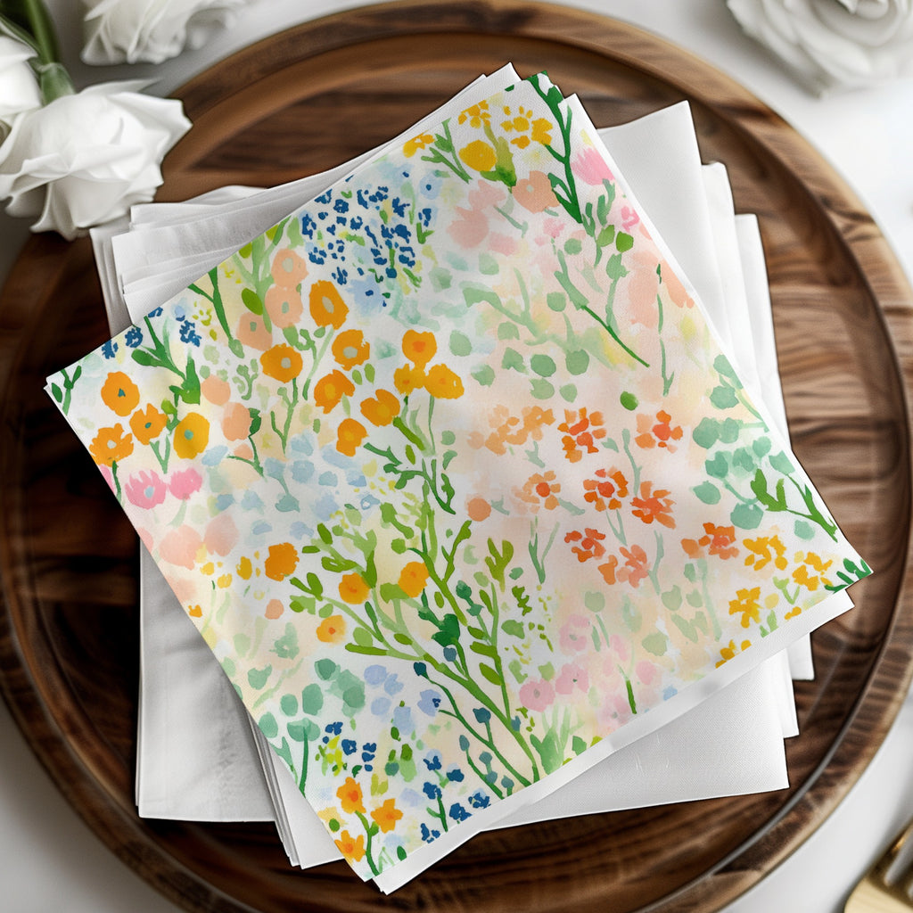 Vibrant Floral Design Napkins for Bright Dining Decor