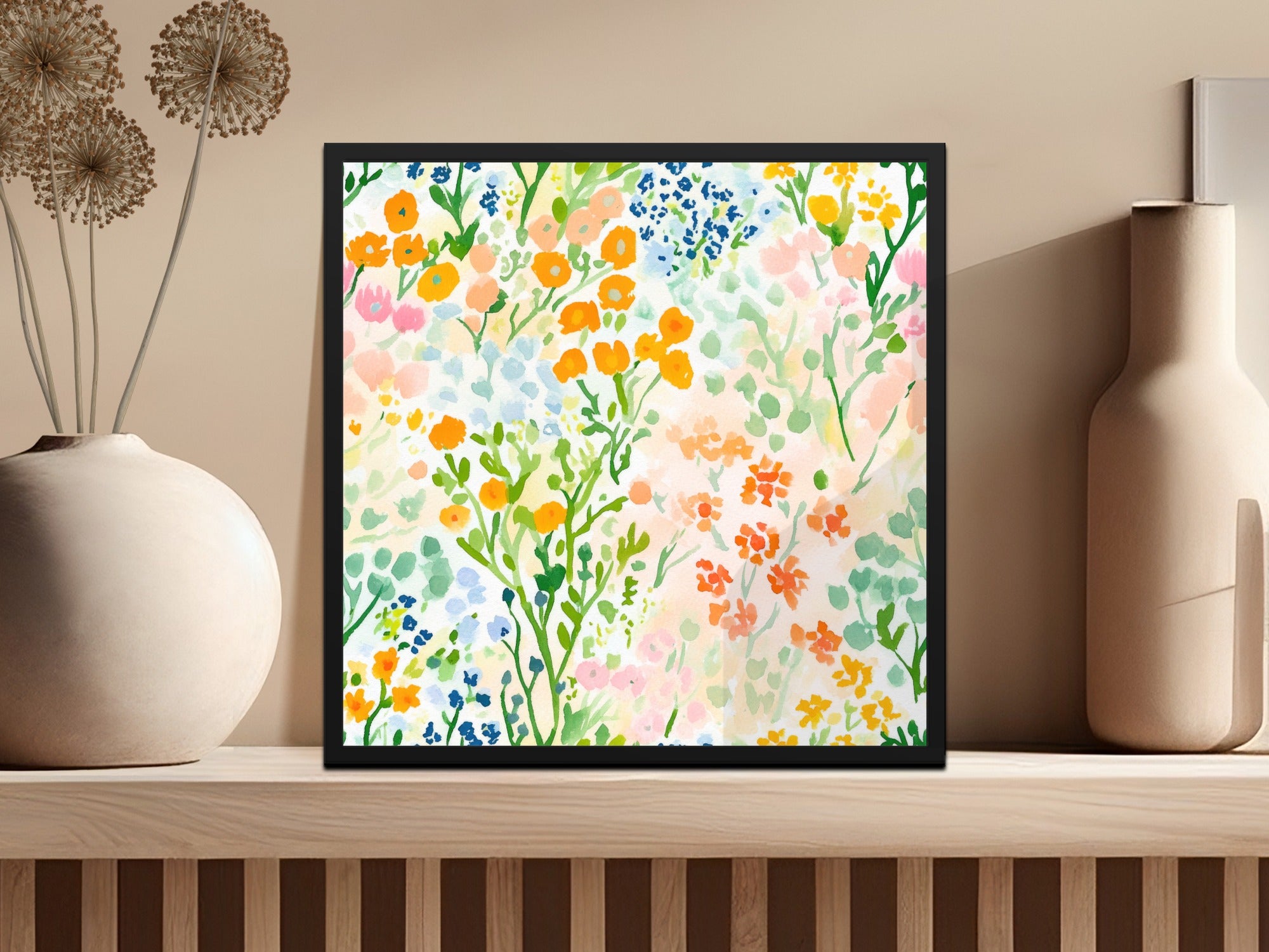 Vibrant Floral Abstract Art for Home Decor Wall Print