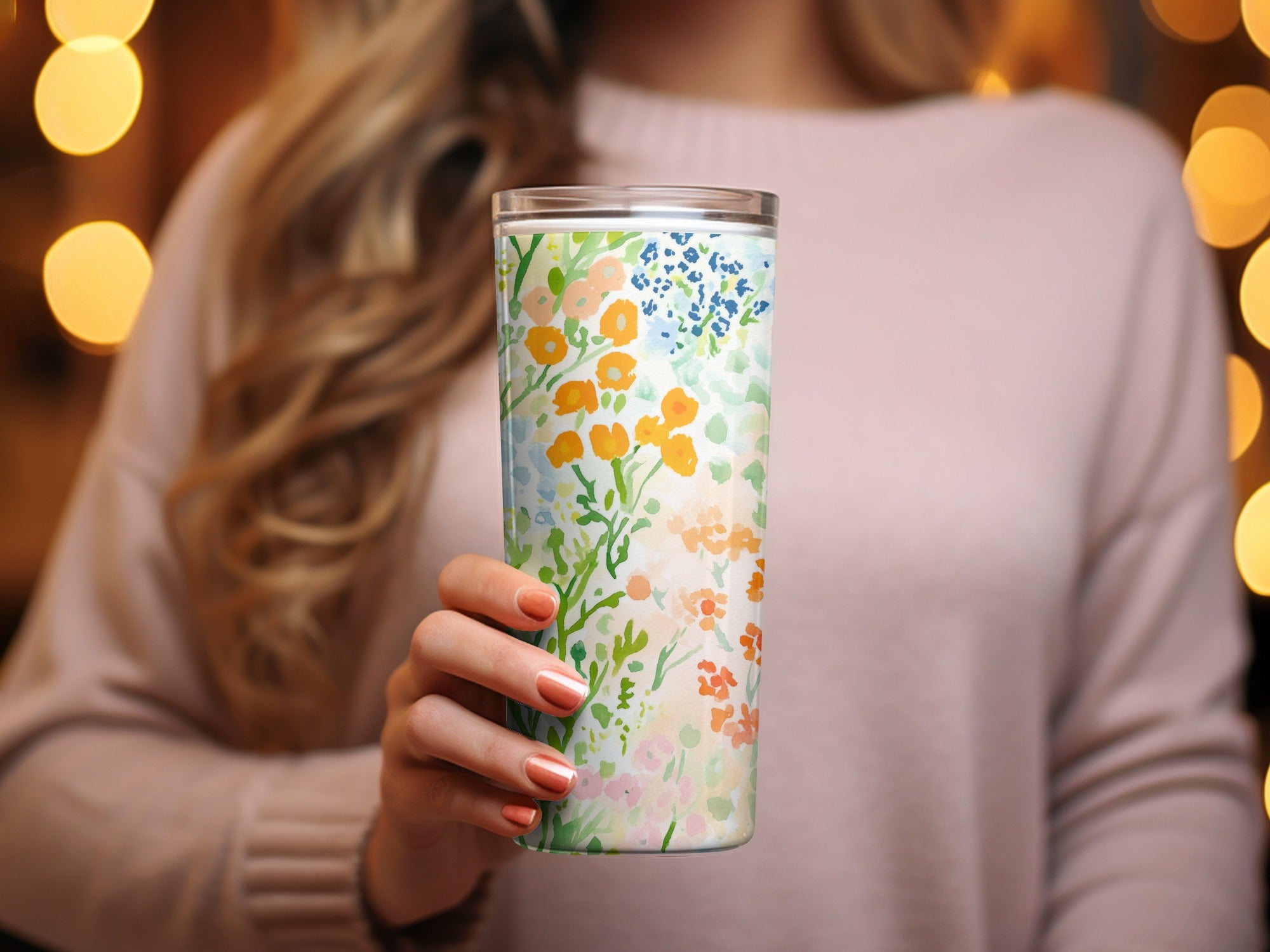 Floral Meadow Design Insulated Tumbler Drinkware