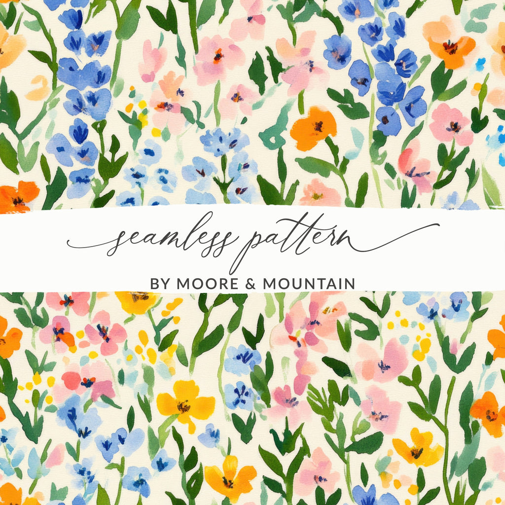 Colorful Floral Seamless Pattern by Moore & Mountain