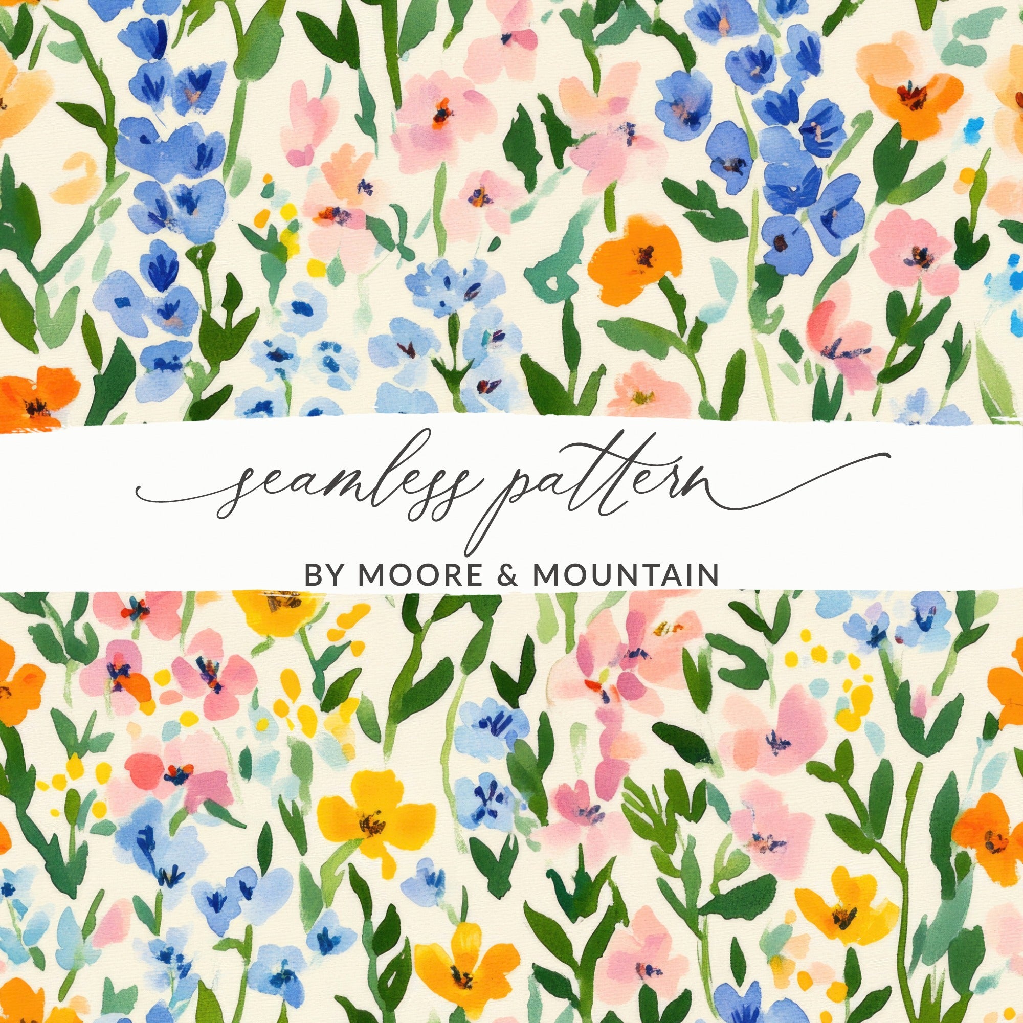 Colorful Floral Seamless Pattern by Moore & Mountain