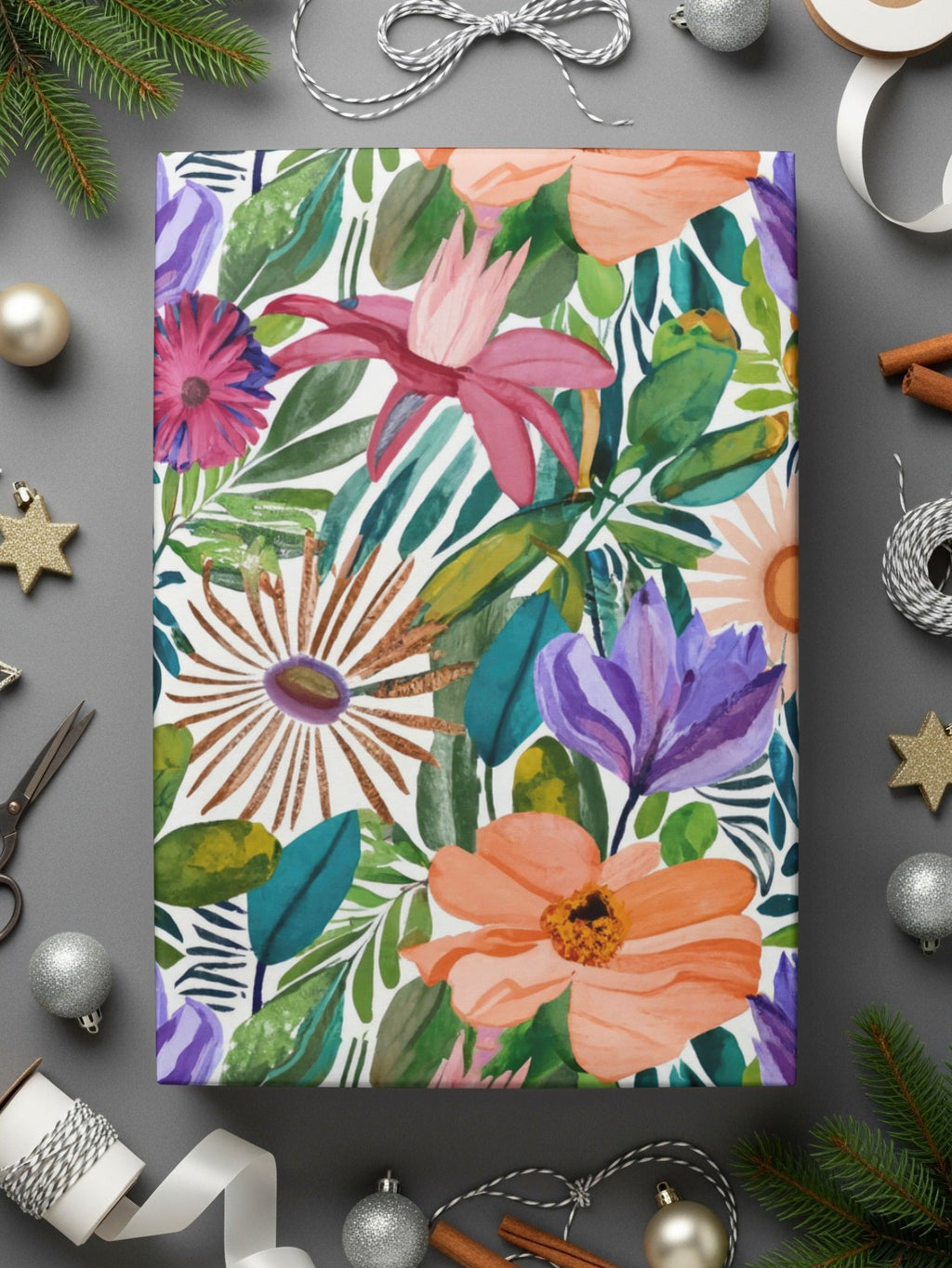 Watercolor Floral Pattern Digital Paper, Seamless Flower Design, Botanical Art Print, Fabric Design Digital Download, Scrapbook Paper - Moore and Mountain