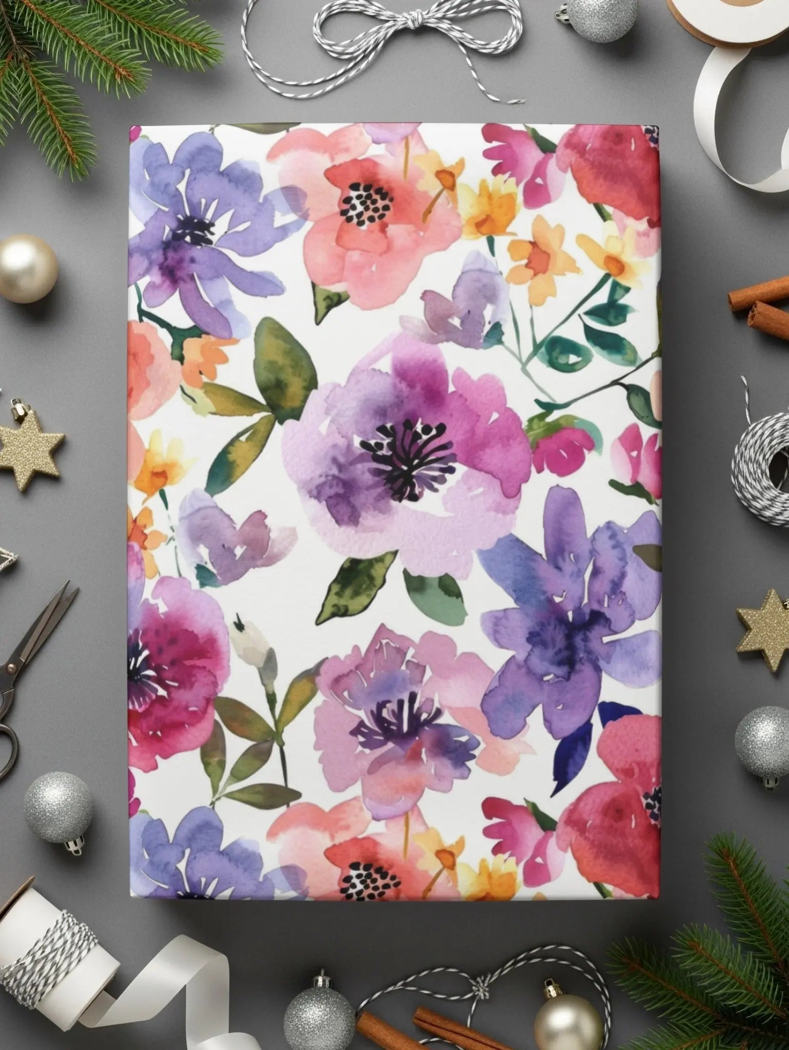 Watercolor Floral Pattern Digital, Seamless Flower Design, Watercolor Flower Pattern, JPEG Files, Printable Floral, Digital Download - Moore and Mountain
