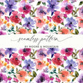 Watercolor Floral Pattern Digital, Seamless Flower Design, Watercolor Flower Pattern, JPEG Files, Printable Floral, Digital Download - Moore and Mountain