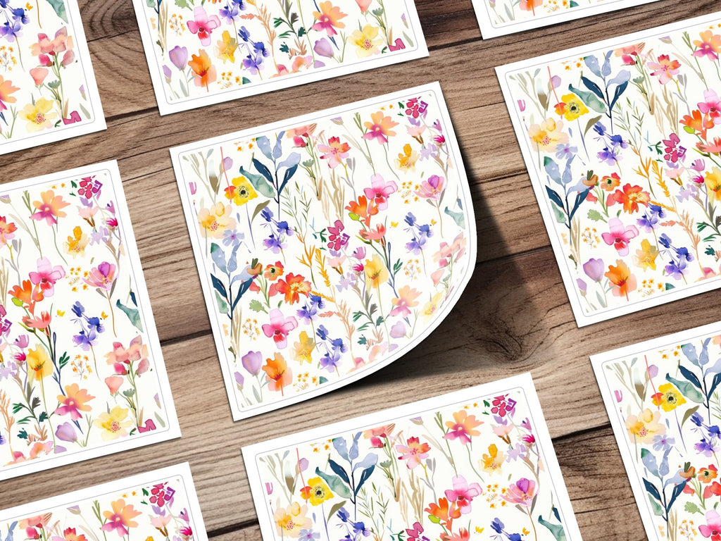 Watercolor Floral Pink Purple Spring Summer Pattern Digital - Moore and Mountain