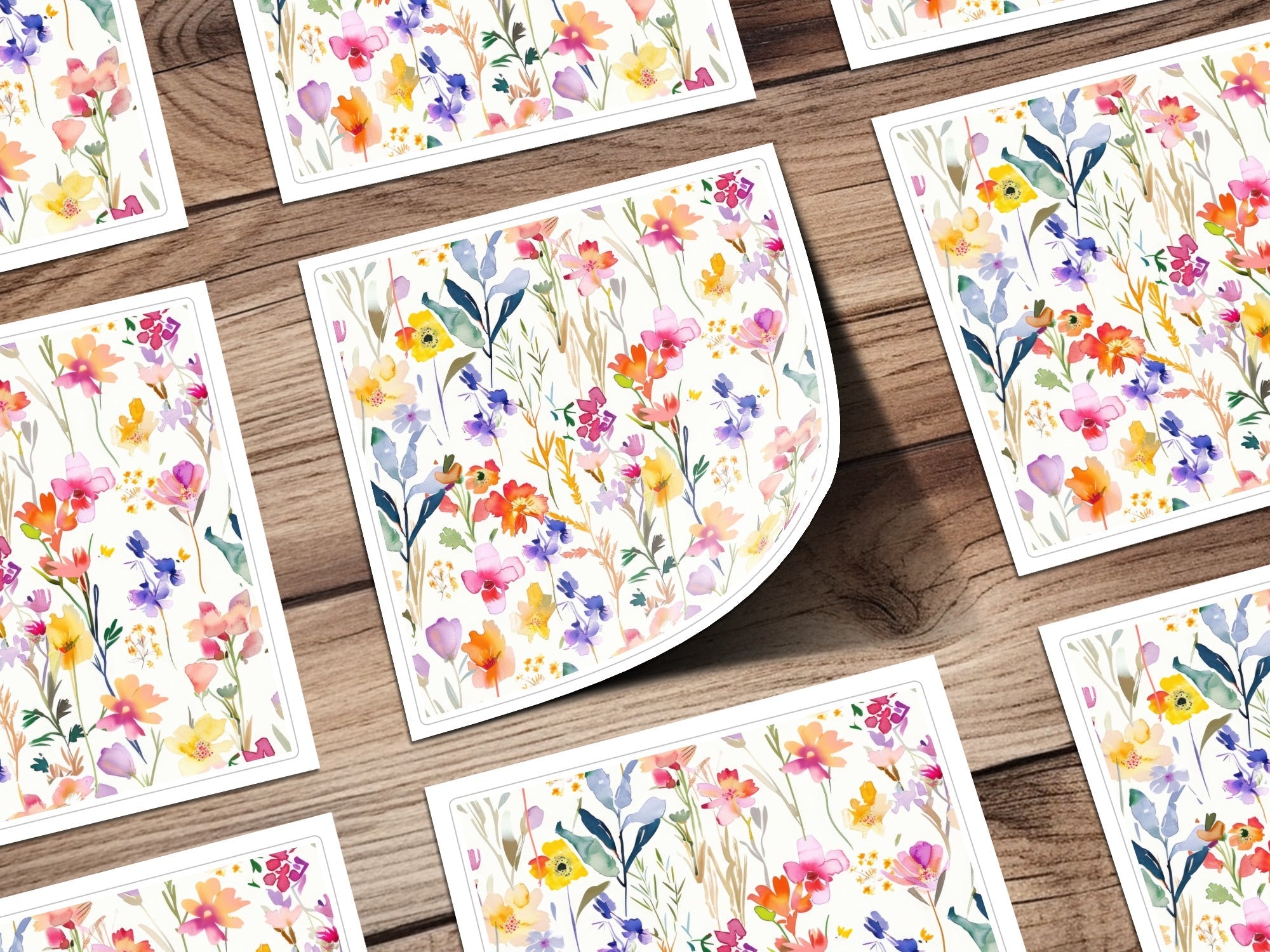 Watercolor Floral Pink Purple Spring Summer Pattern Digital - Moore and Mountain