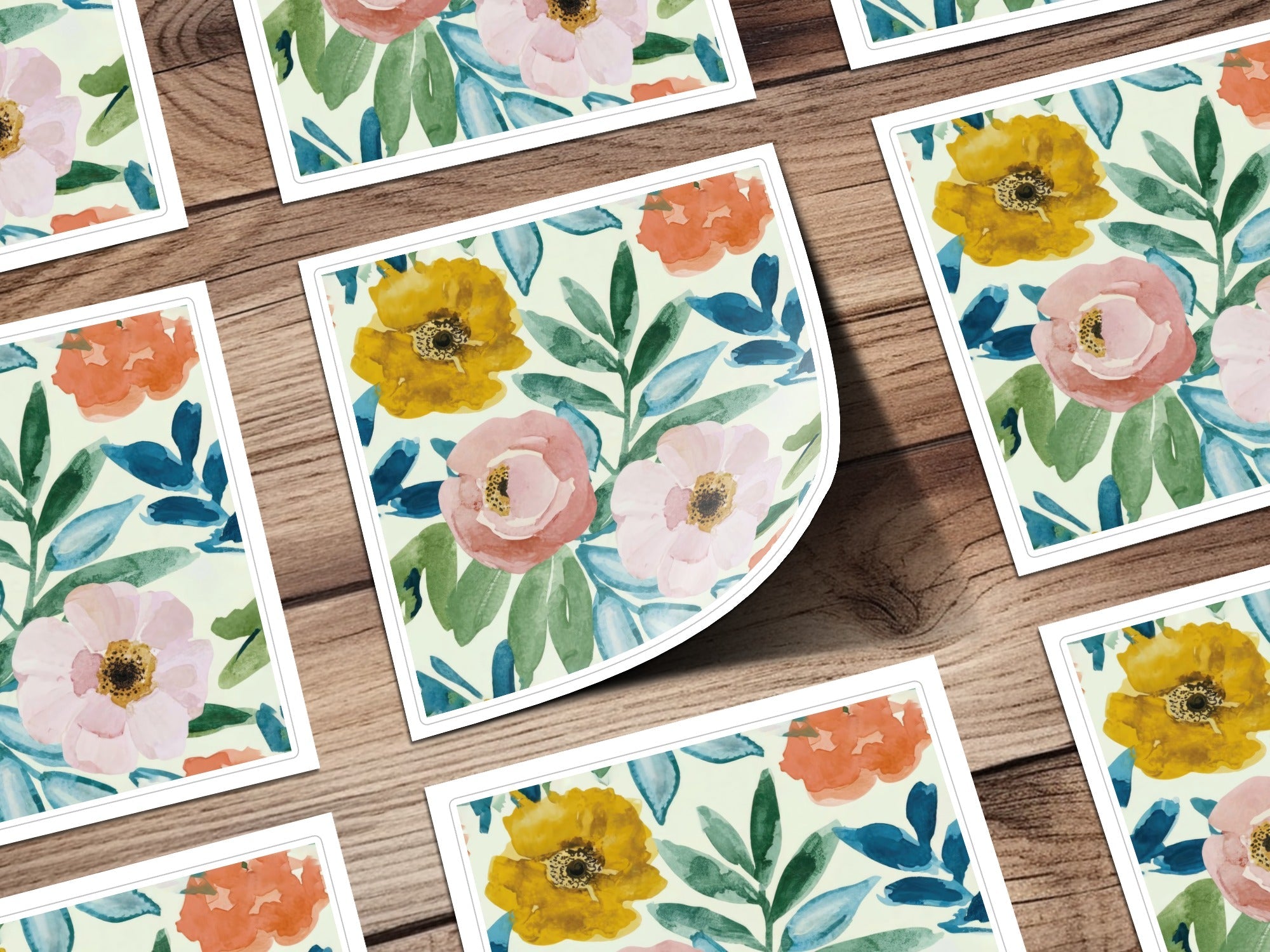 Watercolor Floral Sage Green and Yellow Boho Floral Watercolor Pattern - Moore and Mountain