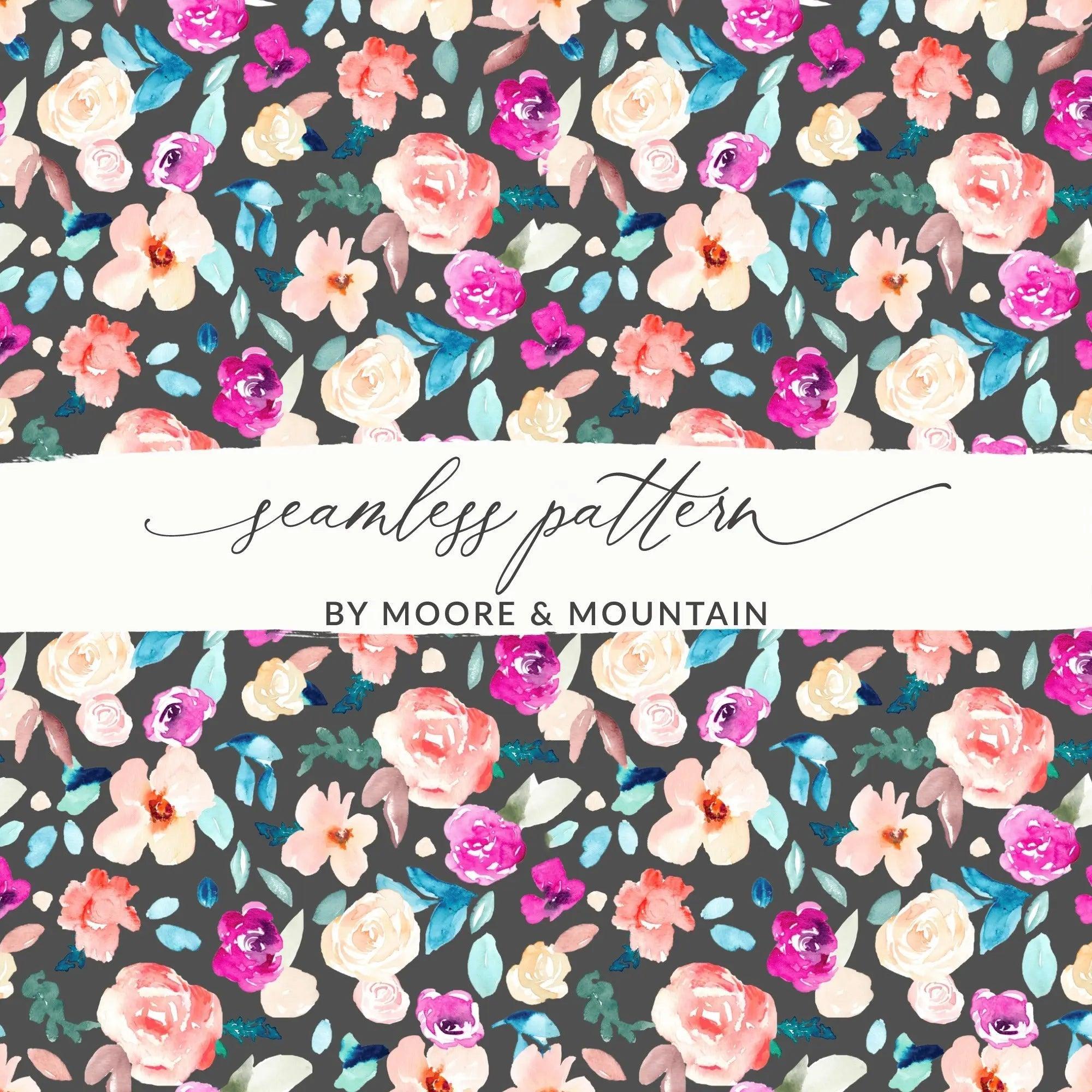 Watercolor Floral Seamless Pattern Digital, Flower Repeat Pattern Paper, Watercolor Roses Digital Paper, Fabric Pattern Digital - Moore and Mountain