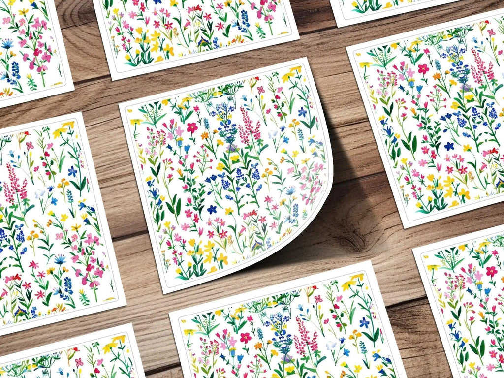 Watercolor Floral Seamless Pattern Digital Paper, Wildflower Pattern, Floral Background, Scrapbook Paper, Fabric Design, Digital Download - Moore and Mountain
