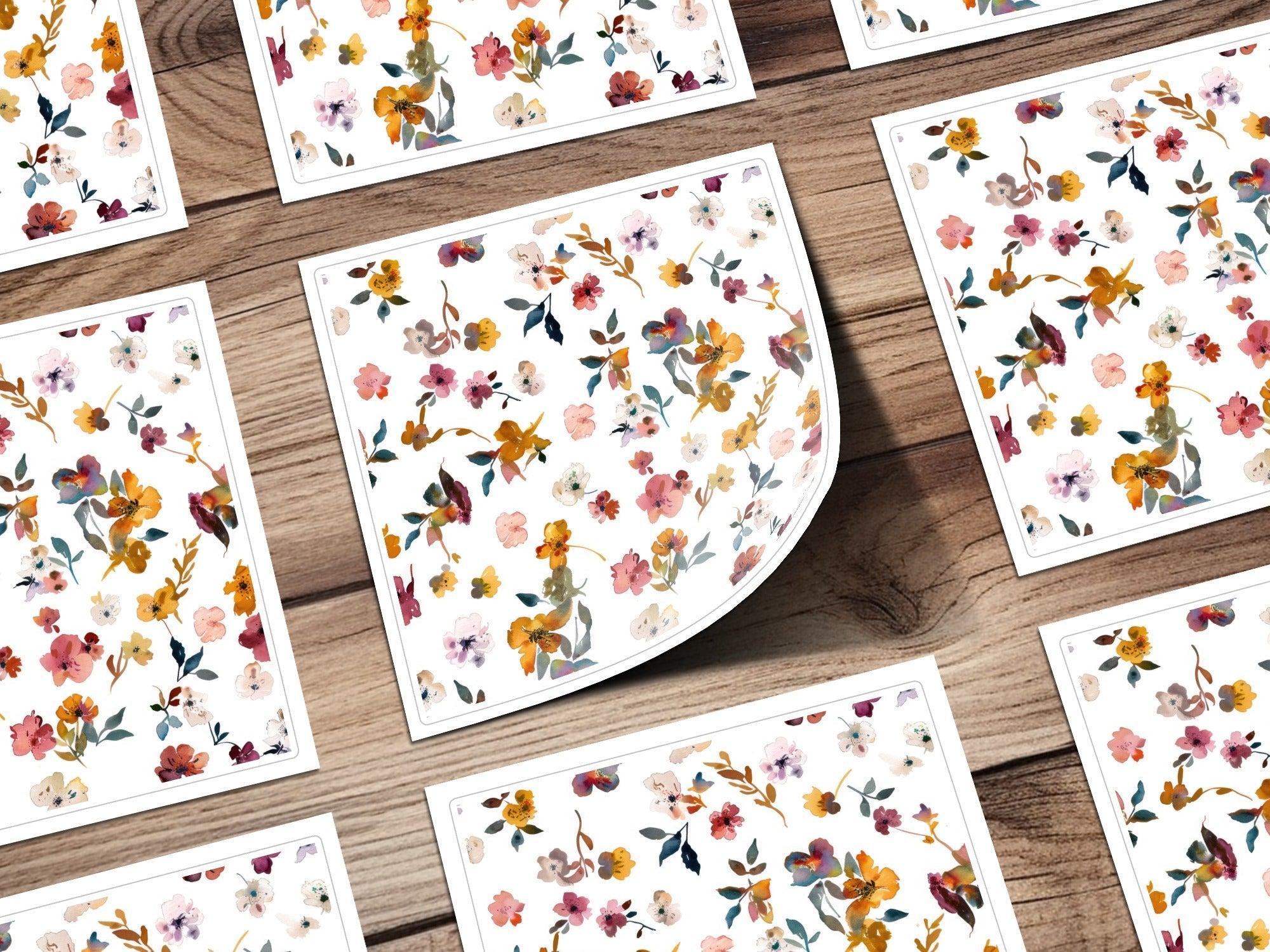 Watercolor Flower Digital Paper, Seamless Floral Pattern, Fabric Design, Scrapbook Paper, Watercolor Floral, Digital Download, Digital Paper - Moore and Mountain
