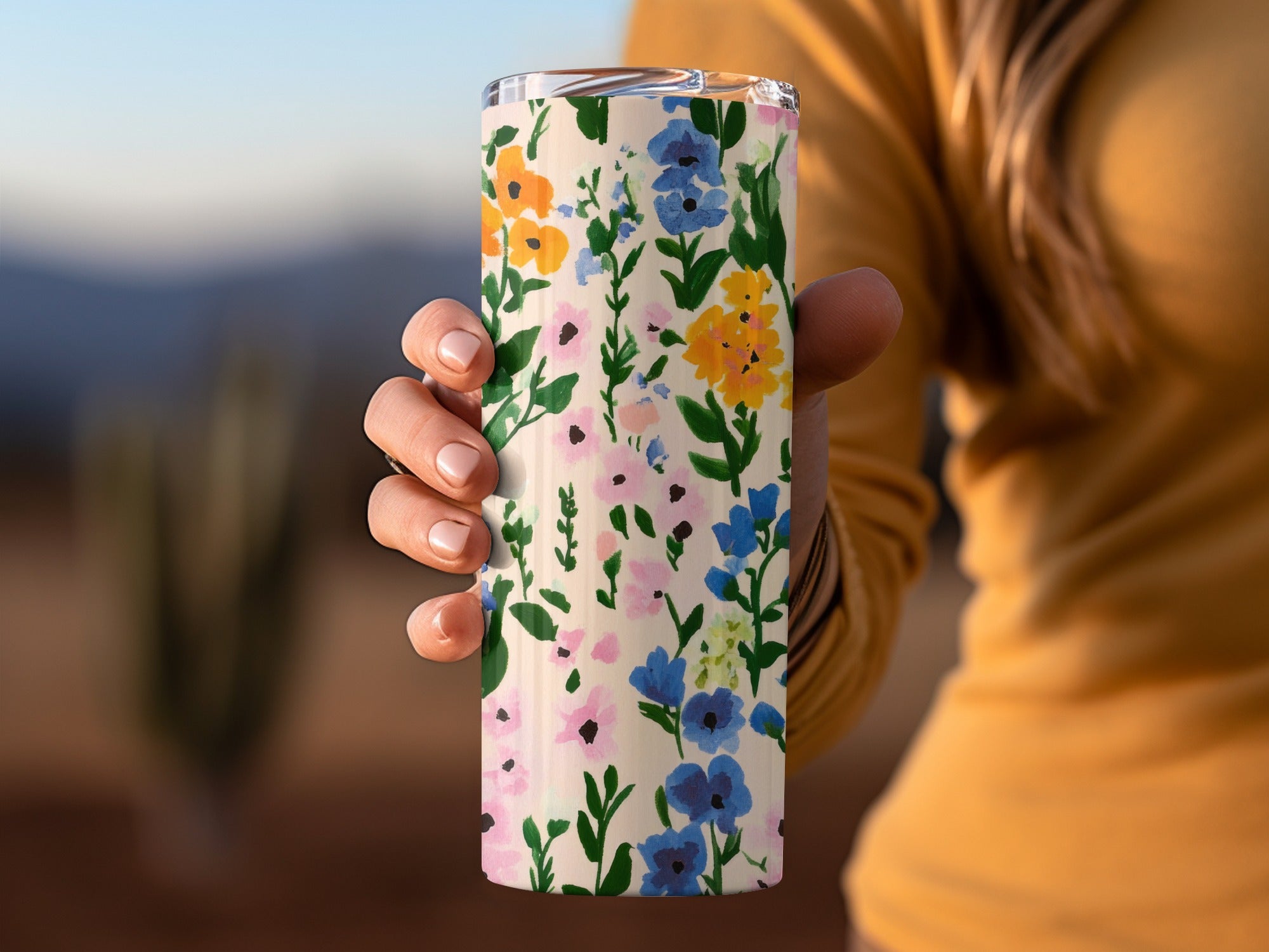 Vibrant Floral Insulated Tumbler Travel Mug 20 oz