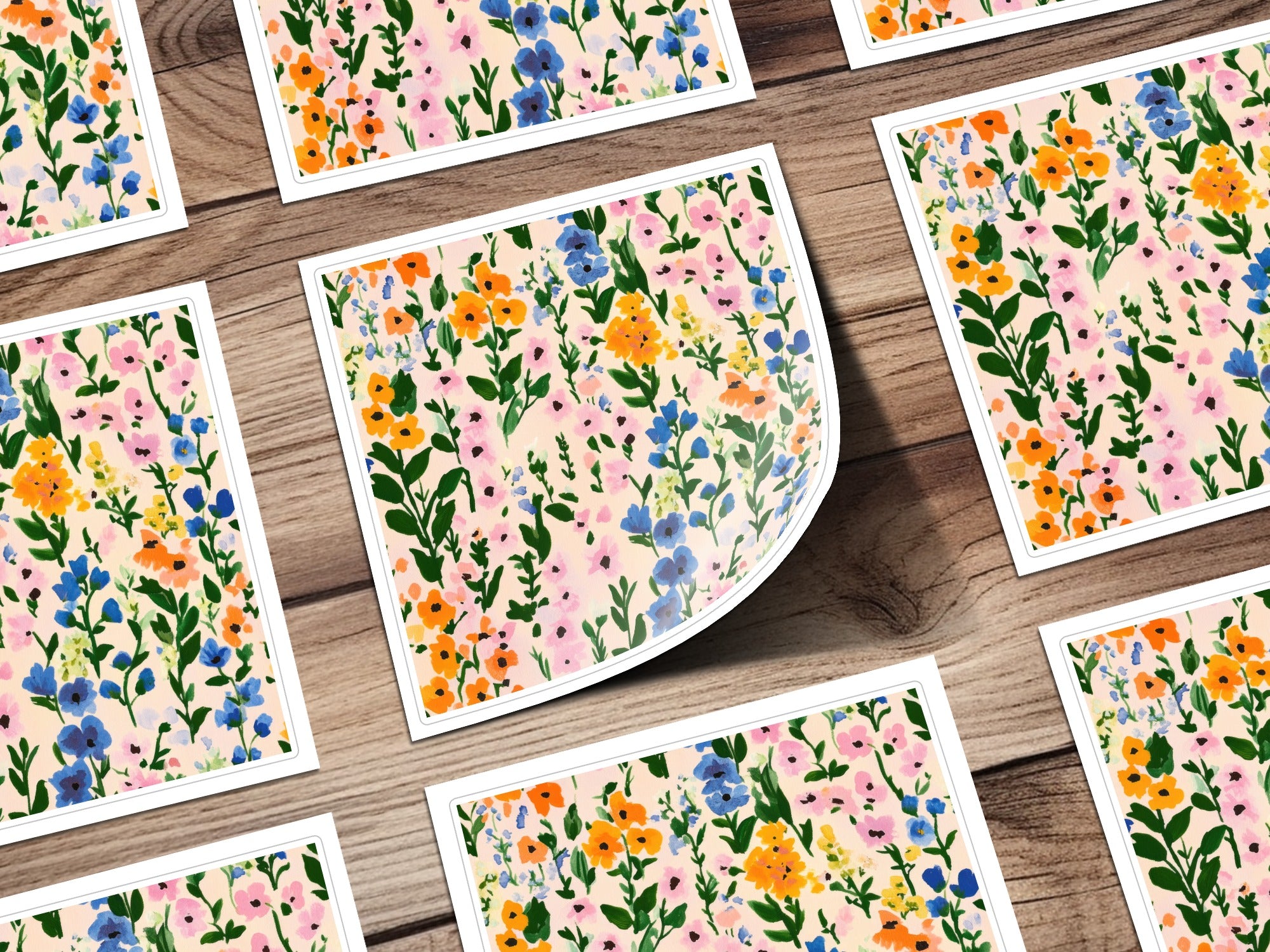 Colorful Floral Pattern Art Print Card Product