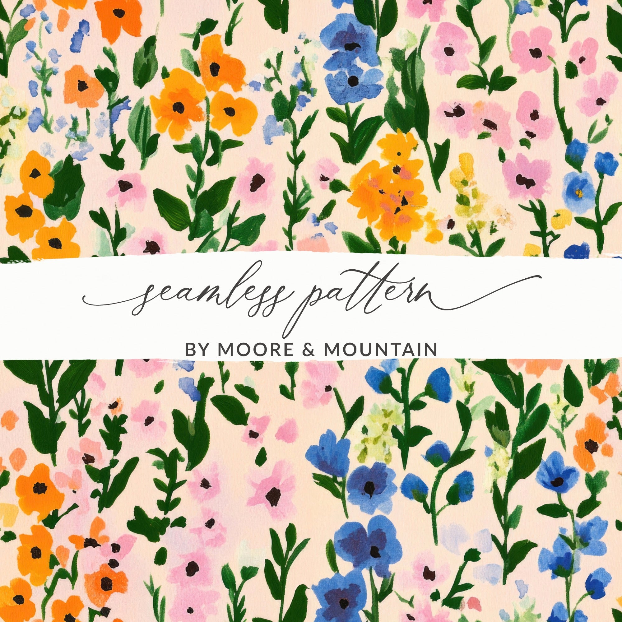 Colorful Floral Seamless Pattern by Moore & Mountain