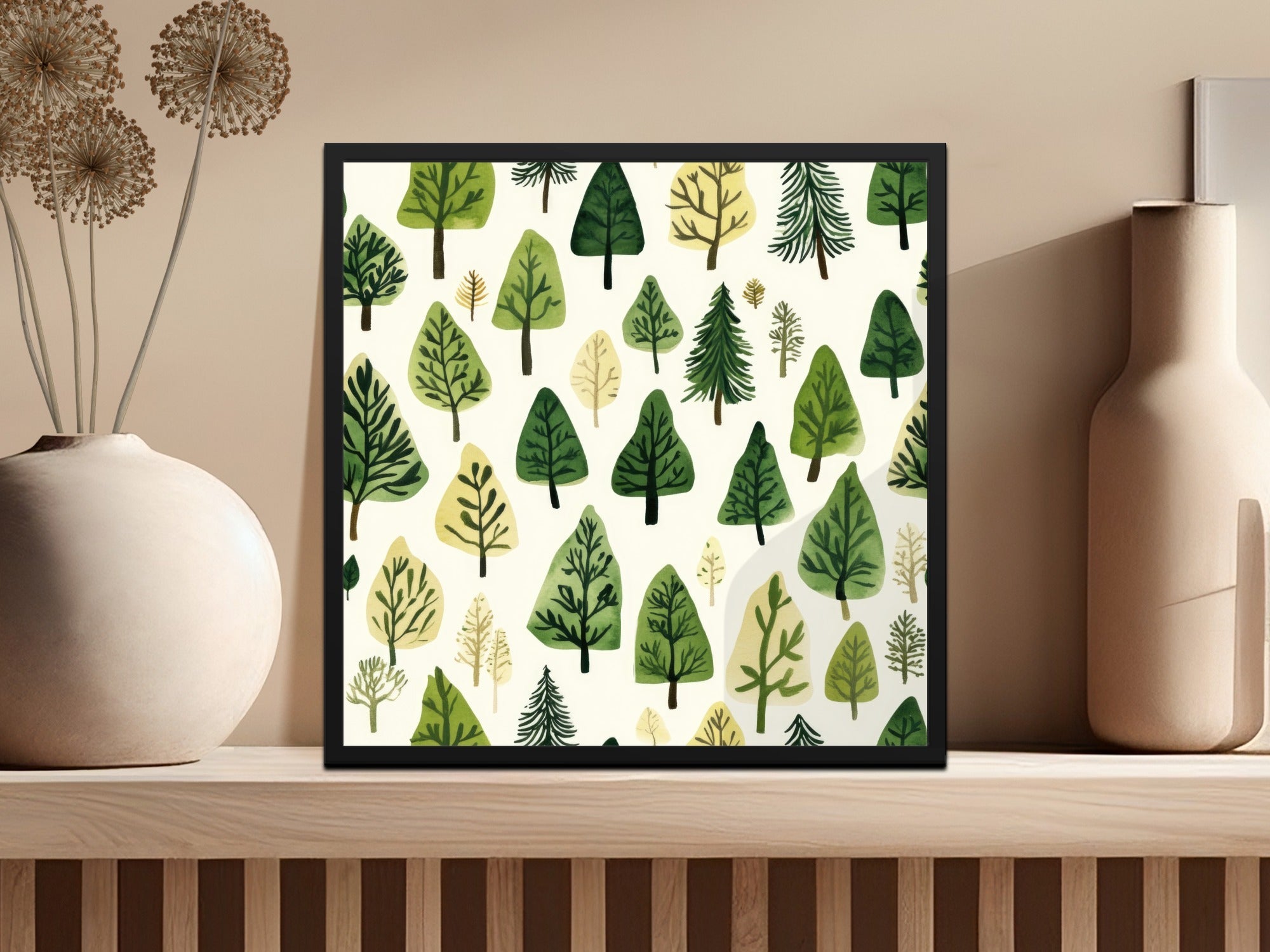 Watercolor Forest Digital Paper, Seamless Tree Pattern, Woodland Background for Crafts, Scrapbooking, Instant Download - Moore and Mountain