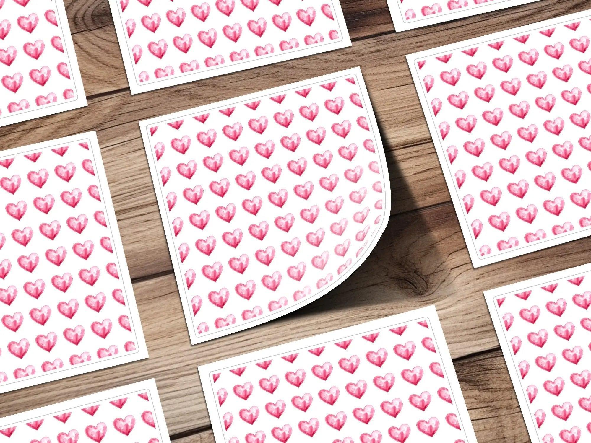 Watercolor Heart Pattern Digital Paper, Pink Heart Seamless Pattern, Valentine's Day Fabric, Hearts Background, Digital Valentine Pattern - Moore and Mountain
