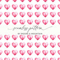 Watercolor Heart Pattern Digital Paper, Pink Heart Seamless Pattern, Valentine's Day Fabric, Hearts Background, Digital Valentine Pattern - Moore and Mountain