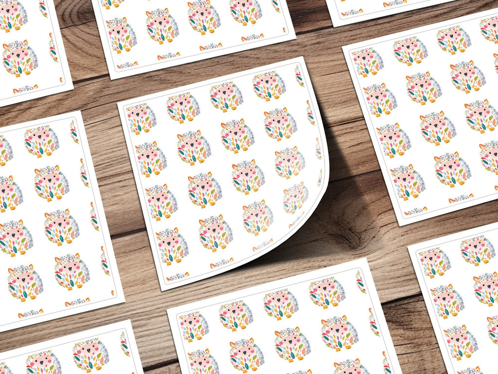 Watercolor Hedgehog Seamless Pattern Digital, Cute Animal Print, Scrapbook Paper, Fabric Design, Sublimation Designs - Moore and Mountain