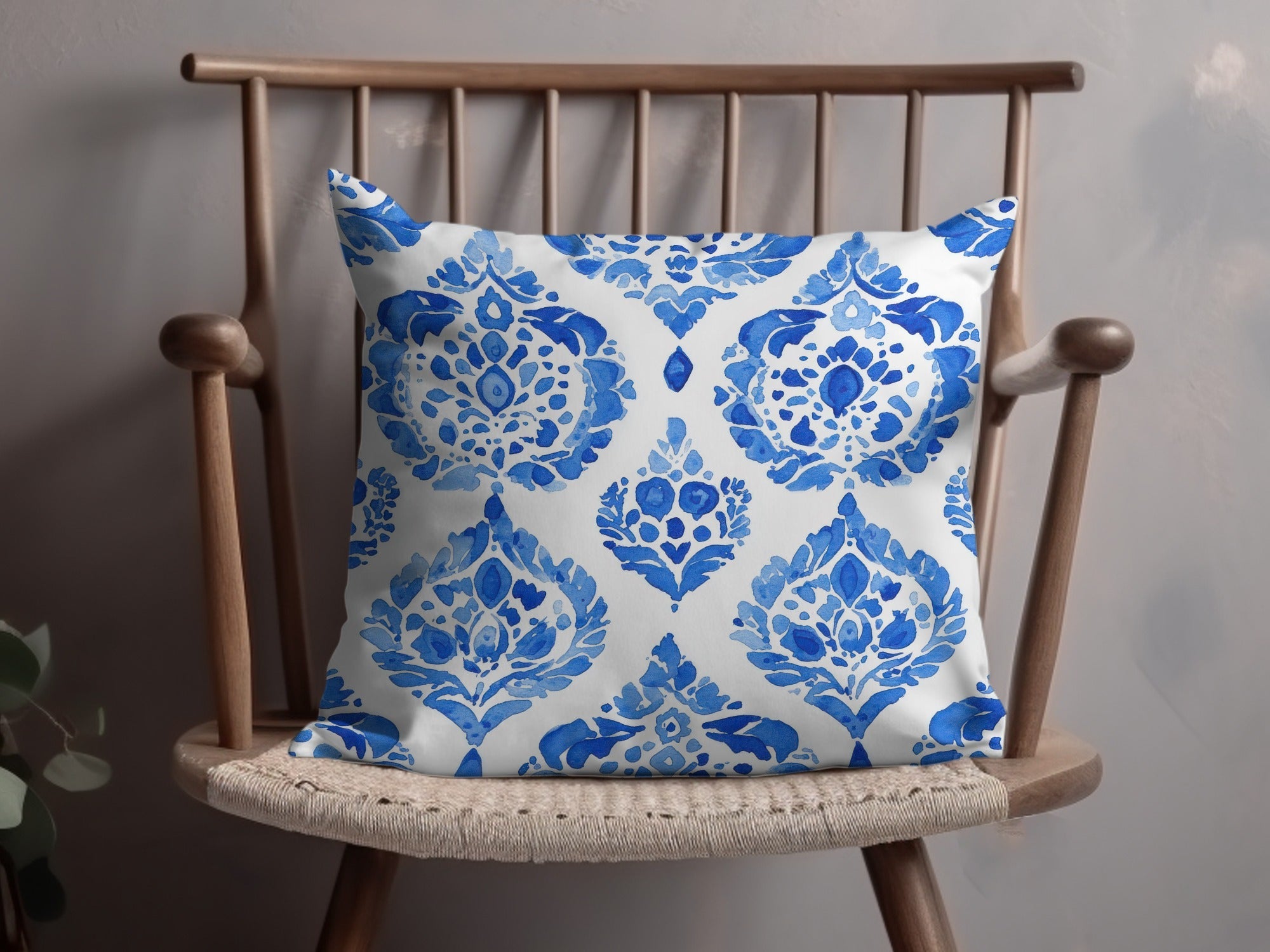 Watercolor Indigo Mediterranean Pattern Texture Digital - Moore and Mountain