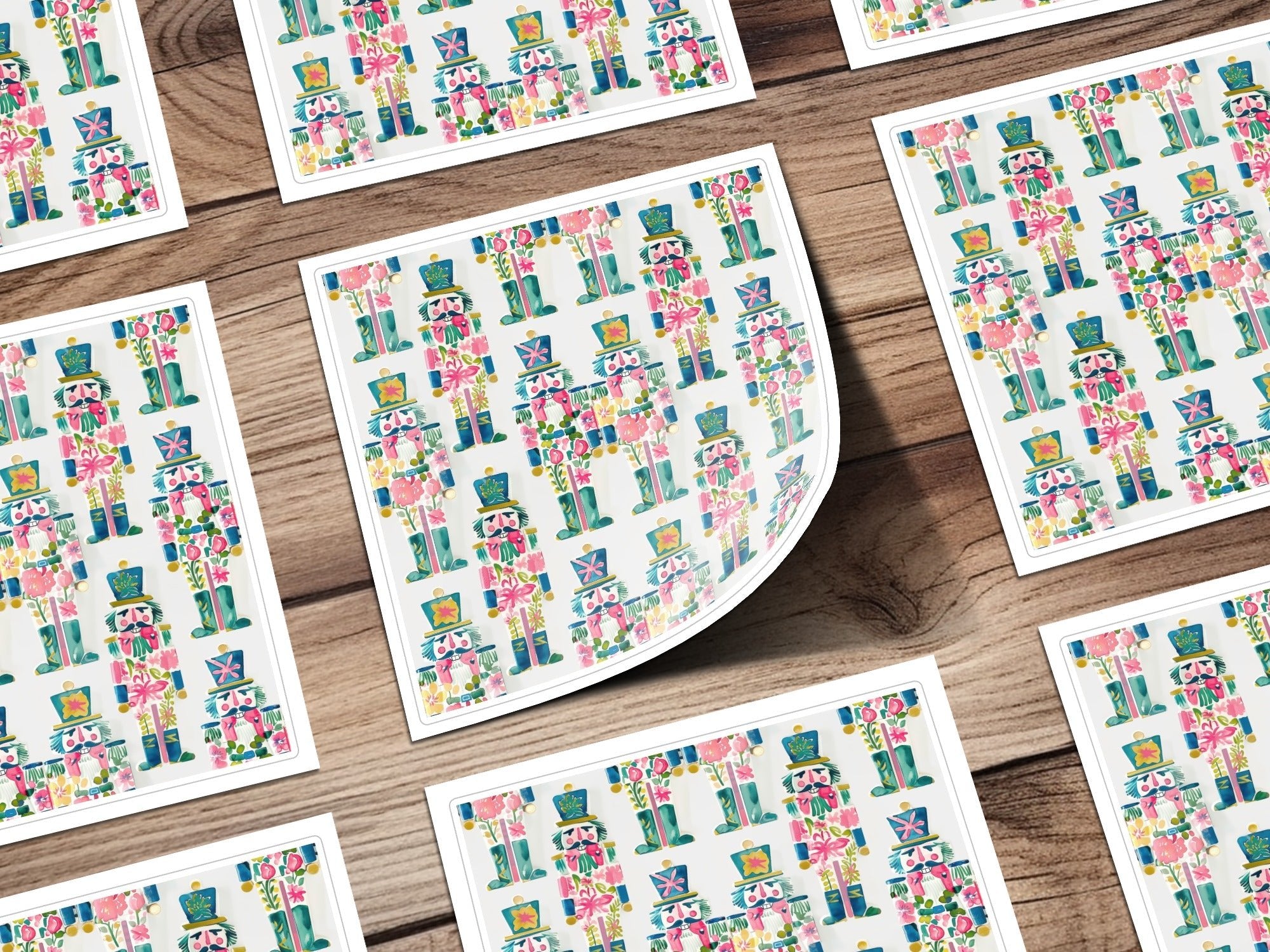 Watercolor Nutcrackers Pattern Festive Celebration Art Digital - Moore and Mountain