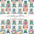 Watercolor Nutcrackers Pattern Festive Celebration Art Digital - Moore and Mountain