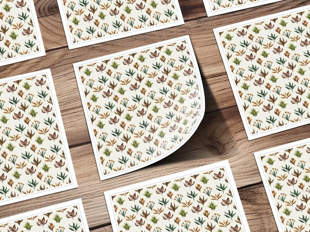 Watercolor Plants Seamless Pattern Digital Paper, Botanical Texture, Floral Background, Fabric Design, Scrapbooking, Digital Download - Moore and Mountain
