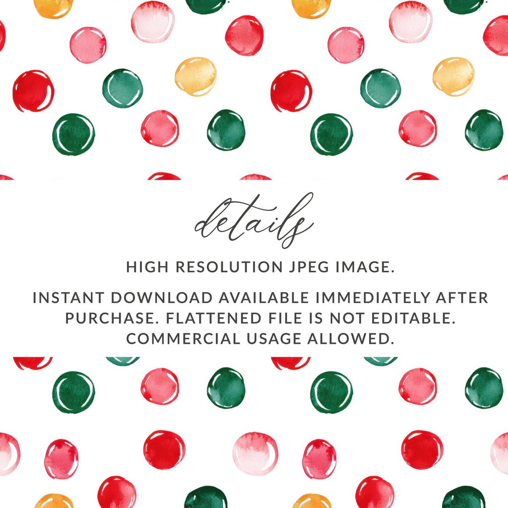 Watercolor Polka Dots on White Background Digital - Moore and Mountain