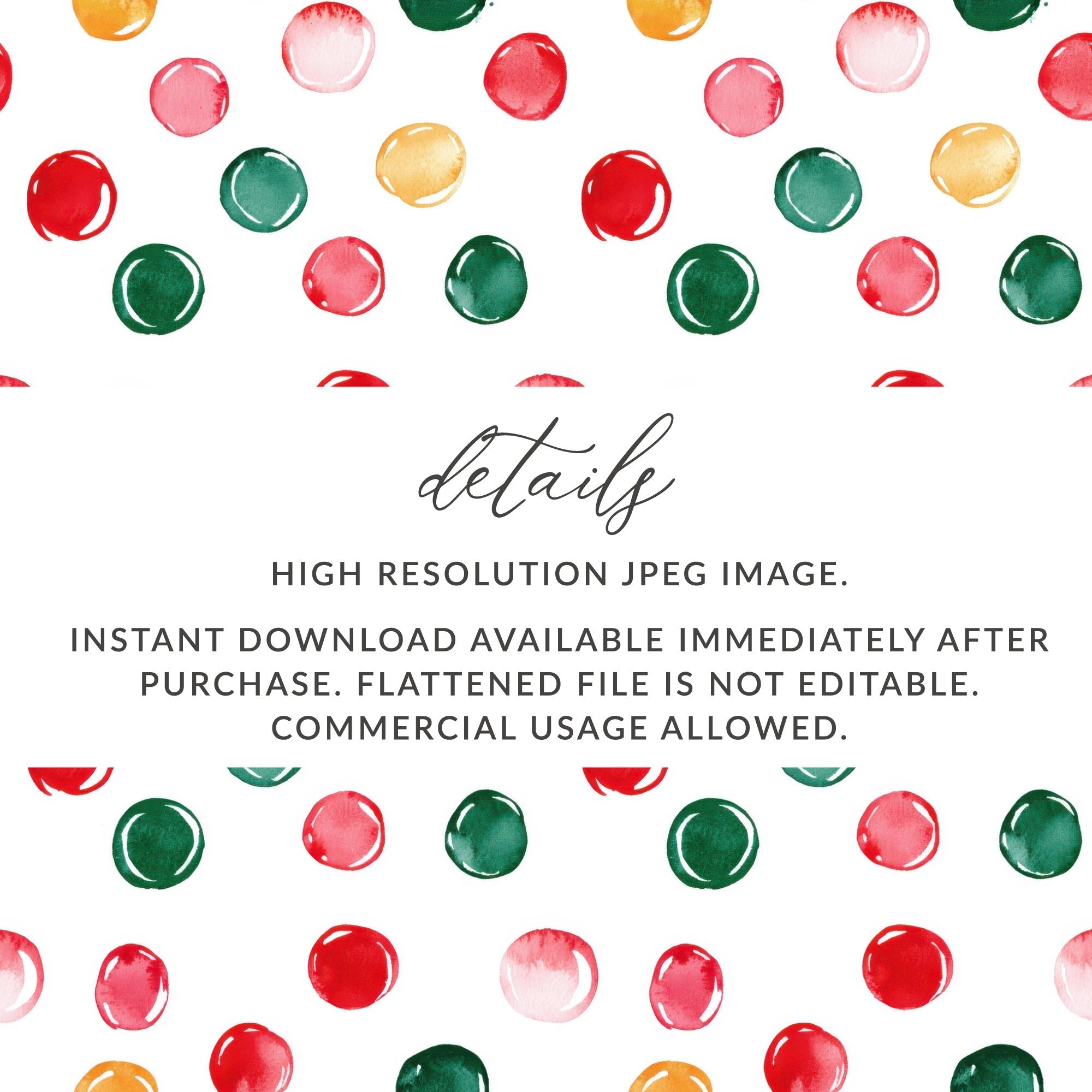 Watercolor Polka Dots on White Background Digital - Moore and Mountain