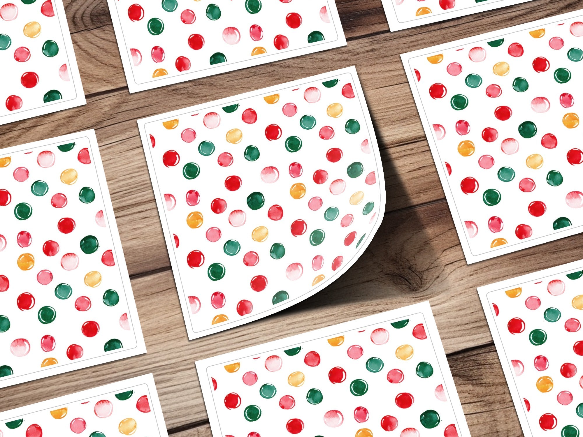 Watercolor Polka Dots on White Background Digital - Moore and Mountain
