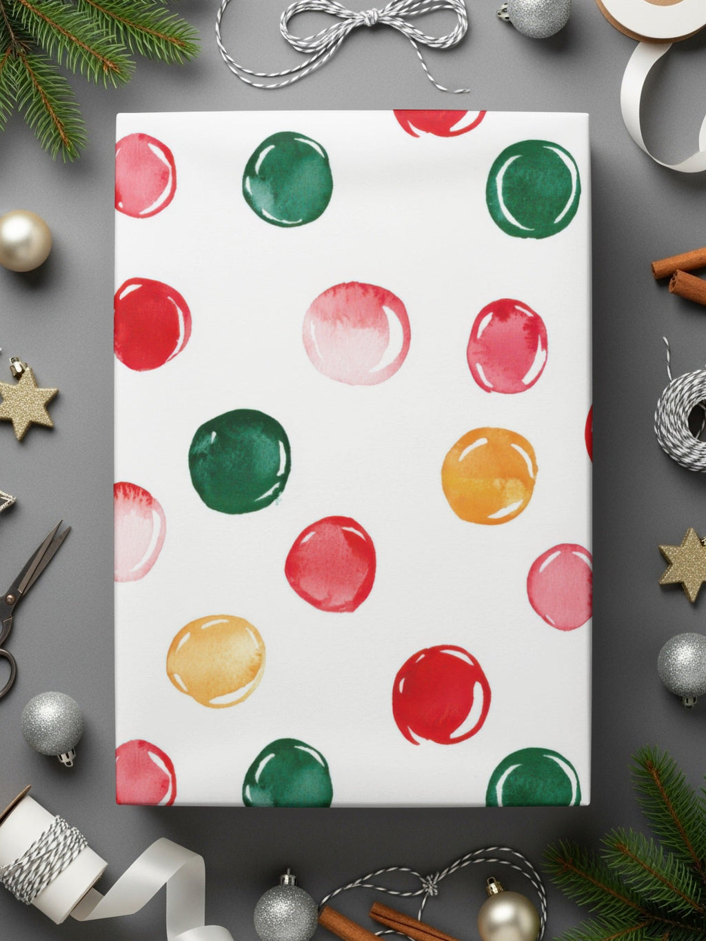 Watercolor Polka Dots on White Background Digital - Moore and Mountain