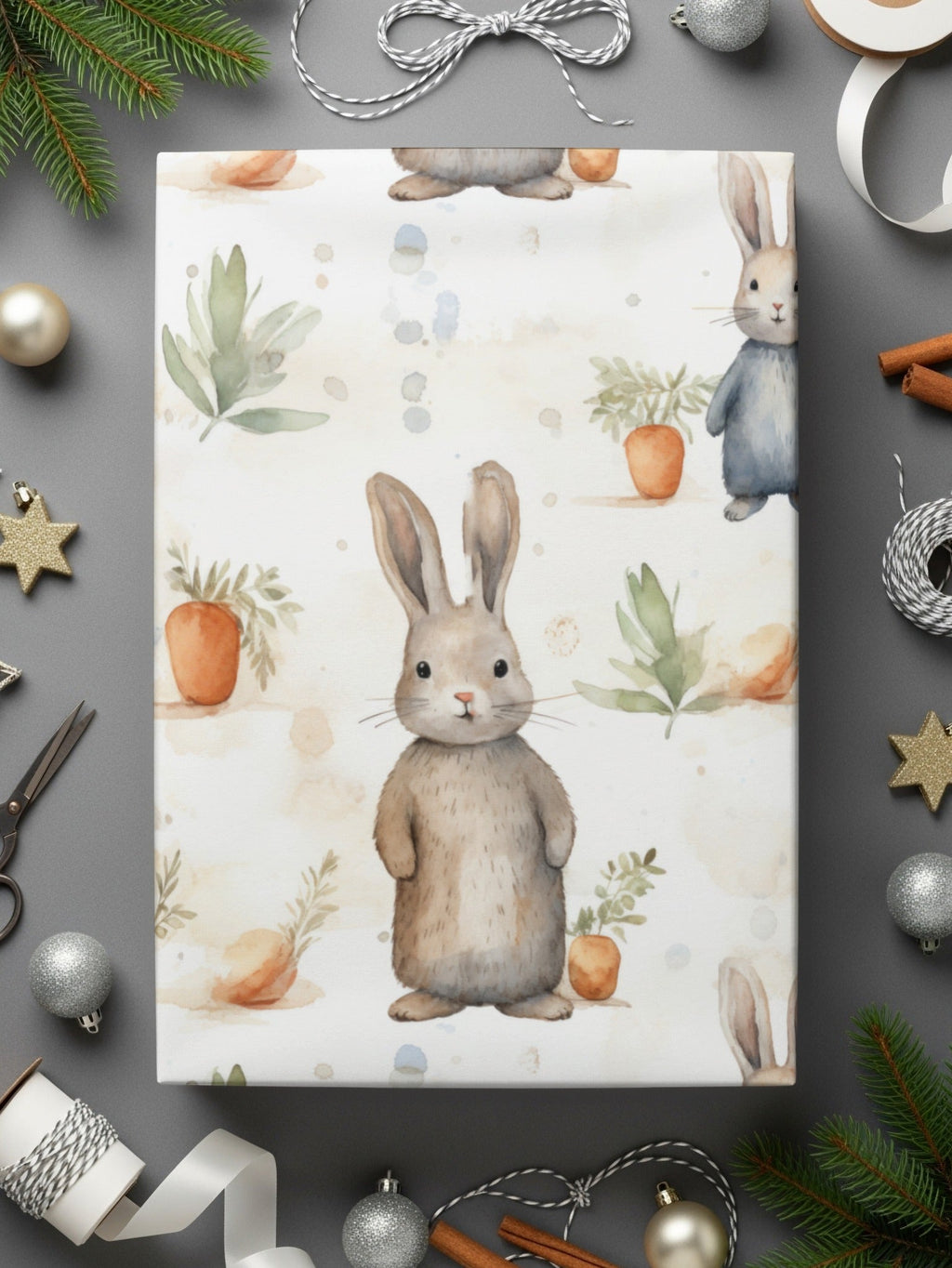 Watercolor Rabbit Digital Paper, Seamless Bunny Pattern, Cute Animal Art, Scrapbook Paper, Fabric Print, Easter Theme, Digital Downloads - Moore and Mountain
