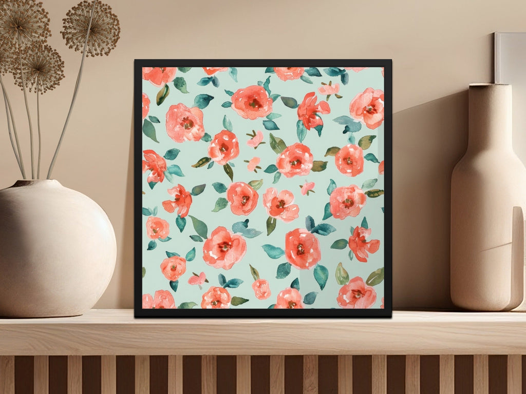Watercolor Rose Pattern Digital Paper, Floral Seamless Pattern, Scrapbook Paper, Pastel Pink Flowers, Digital Download, Fabric Design - Moore and Mountain