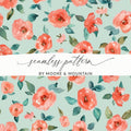 Watercolor Rose Pattern Digital Paper, Floral Seamless Pattern, Scrapbook Paper, Pastel Pink Flowers, Digital Download, Fabric Design - Moore and Mountain