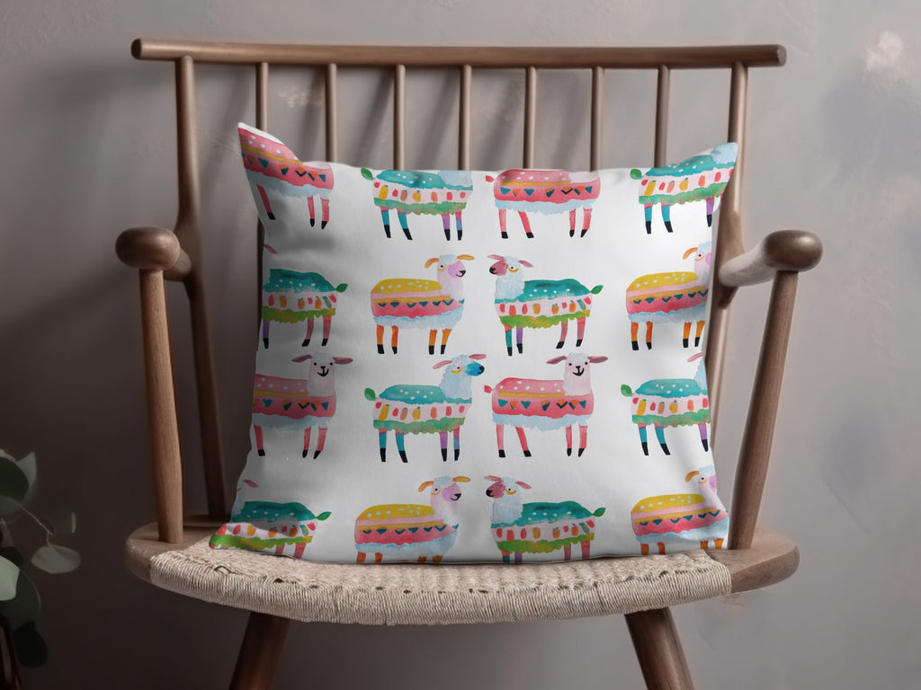 Watercolor Sheep Pattern Colorful Sheep Digital Product - Moore and Mountain