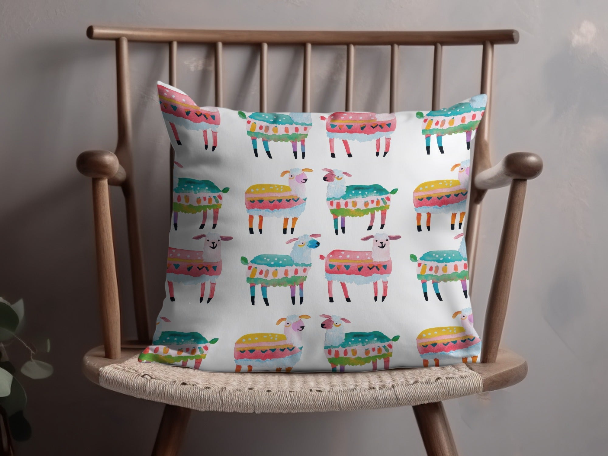 Watercolor Sheep Pattern Colorful Sheep Digital Product - Moore and Mountain