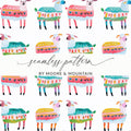 Watercolor Sheep Pattern Colorful Sheep Digital Product - Moore and Mountain