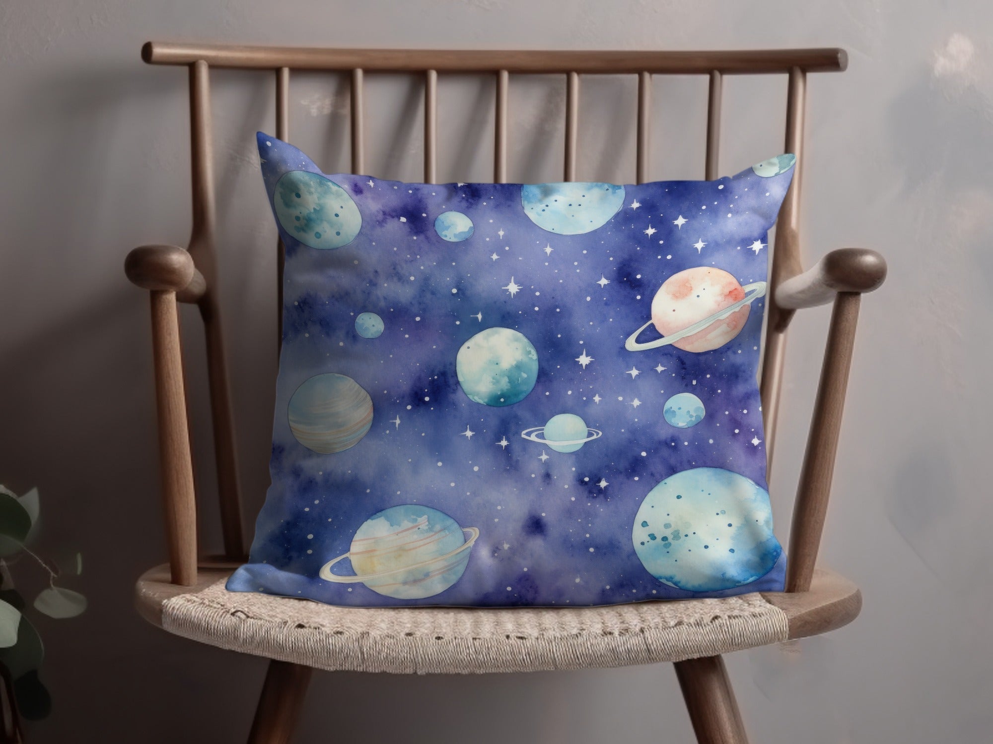 Watercolor Space Digital Paper, Planets Seamless Pattern, Galaxy Stars Texture, Scrapbook Paper, Digital Download, Commercial Use - Moore and Mountain