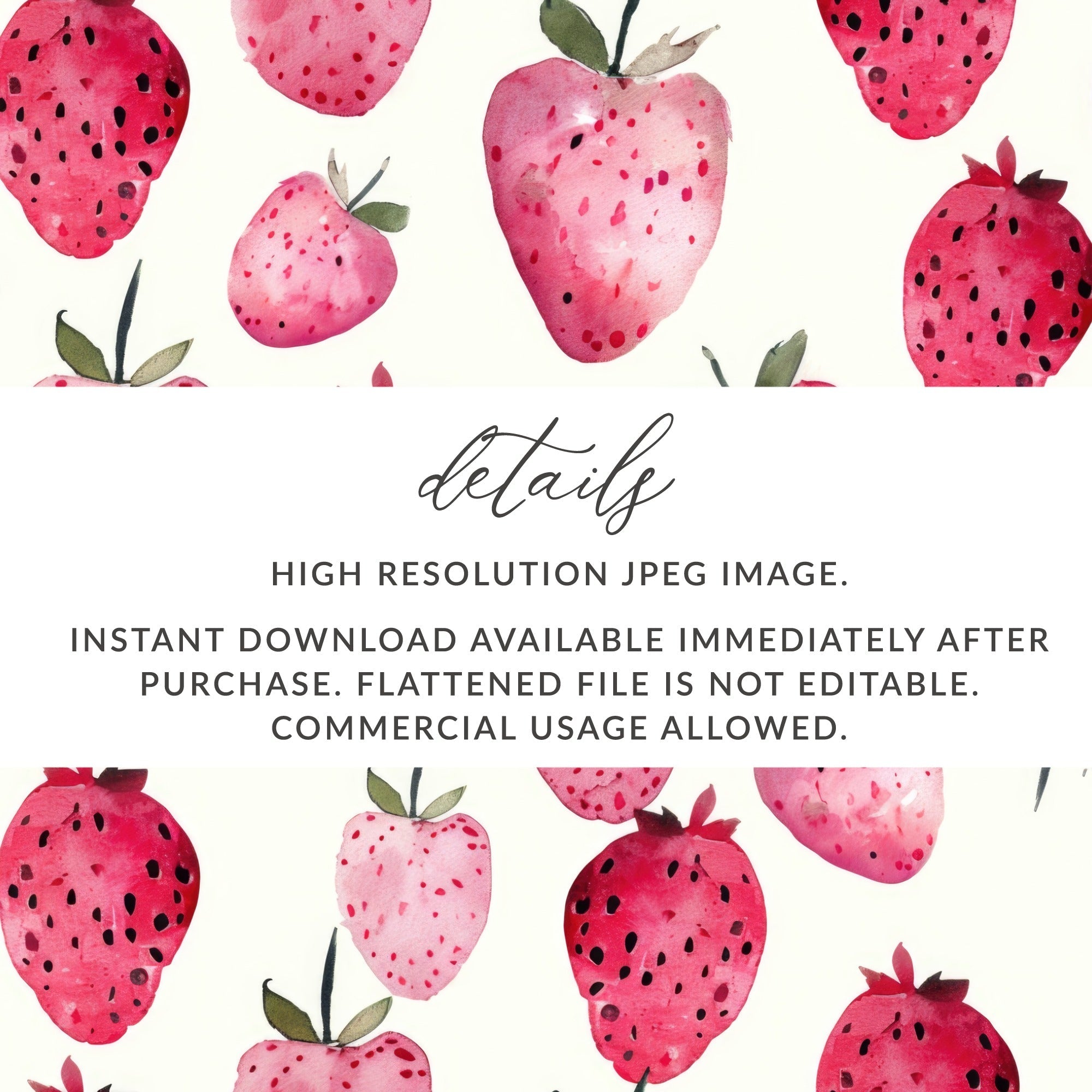 Watercolor Strawberry Splash Watercolor Pattern in Pink and Red - Moore and Mountain