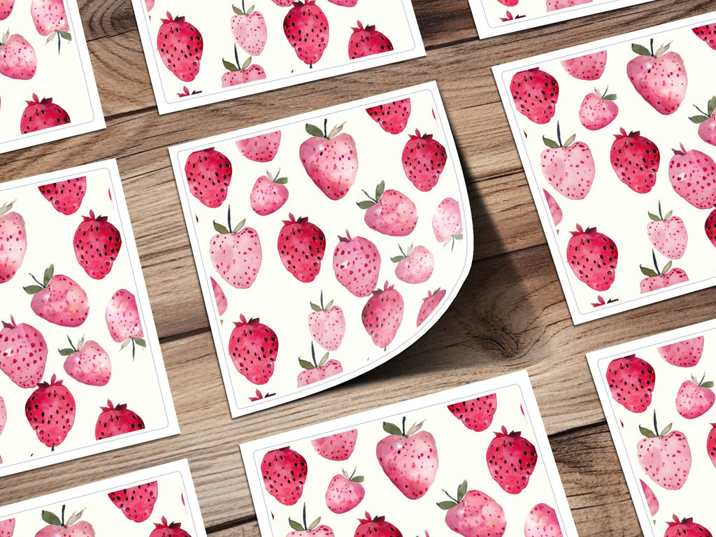 Watercolor Strawberry Splash Watercolor Pattern in Pink and Red - Moore and Mountain