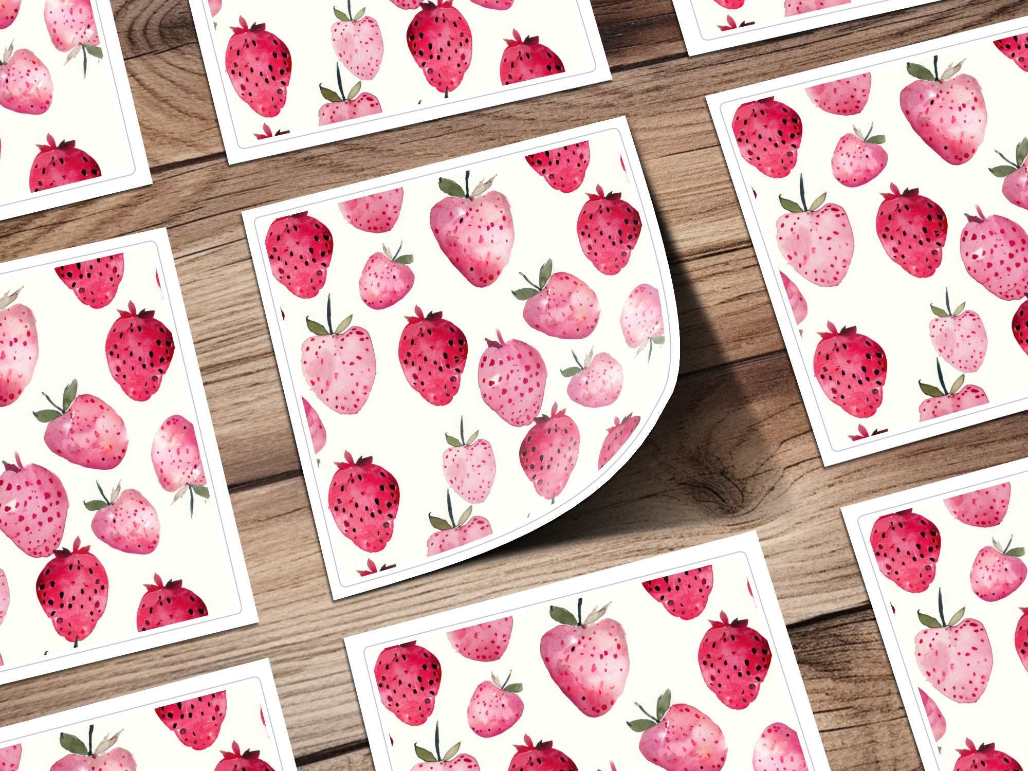Watercolor Strawberry Splash Watercolor Pattern in Pink and Red - Moore and Mountain