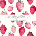 Watercolor Strawberry Splash Watercolor Pattern in Pink and Red - Moore and Mountain